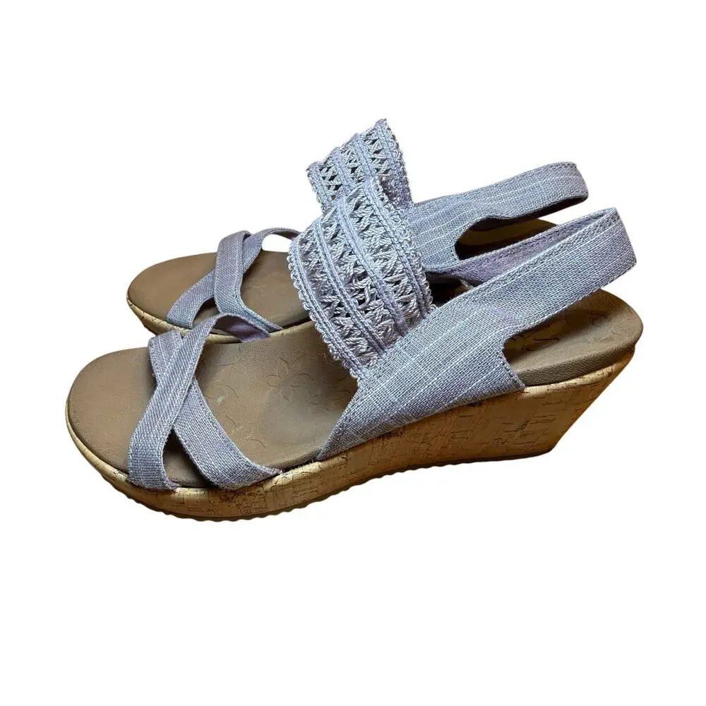 Skechers Cali Rumblers Modern Maze Mauve Wedge Sandals 32962 Womens 7